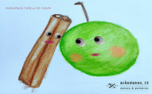 Dibujo de canela y manzana