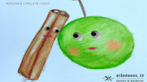 Dibujo de canela y manzana