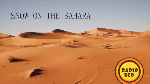 Desierto con título Snow on the Sahara