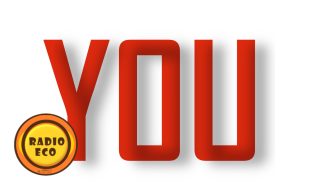 Letras YOU en rojo y logo de radio Eco