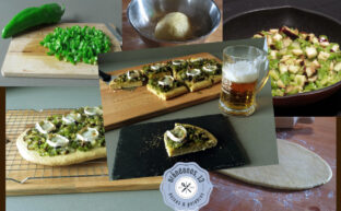 Mosaico de ingredientes para coca de cerveza